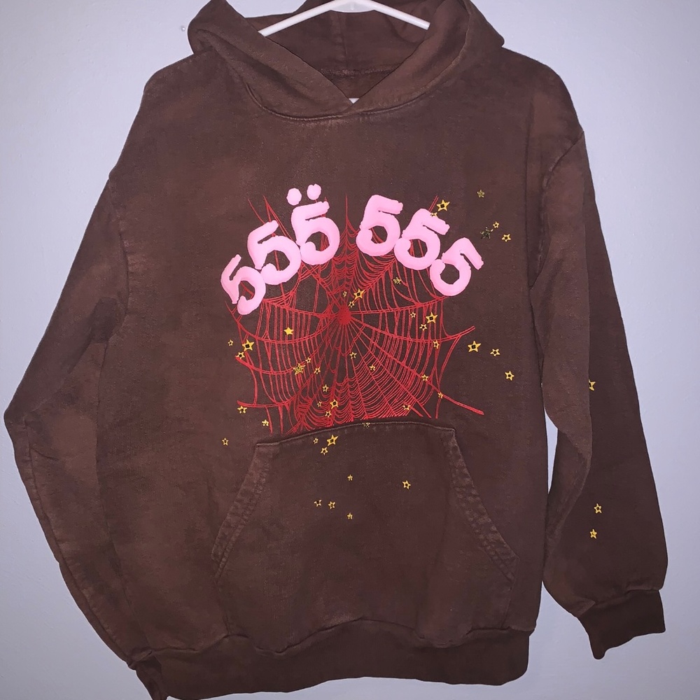Sp5der Brown Hoodie